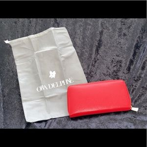 Ora Delphine Red Leather Wallet